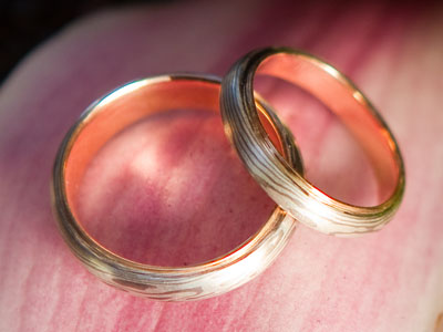 mokume wedding rings