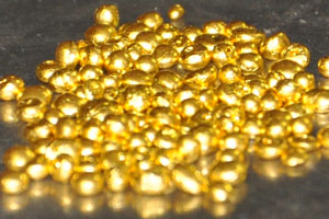 gold shot ready for alloying